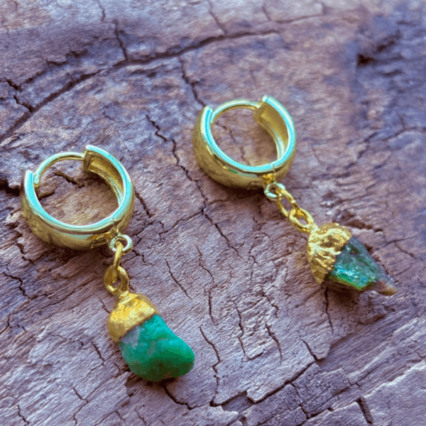 Colombian  Emerald Hoops