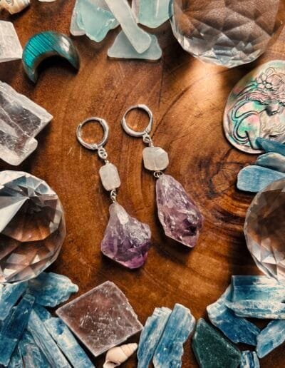 "Another Planet" Amethyst & Moonstone Ear Weights