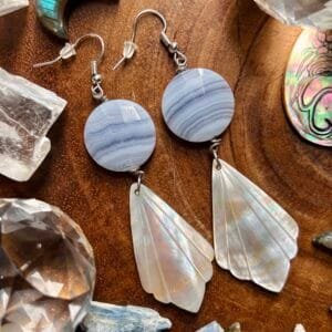 When Land Meets Sea Agate & Pearl Earrings