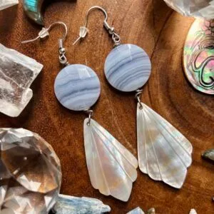 When Land Meets Sea Agate & Pearl Earrings