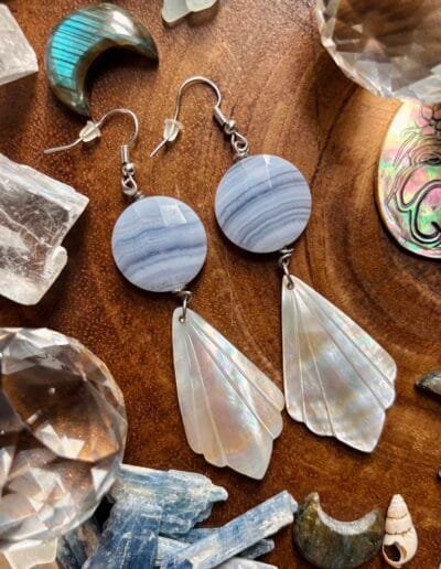 When Land Meets Sea Agate & Pearl Earrings