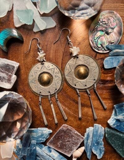 I Am The Sun Snake Vertebrae Earrings