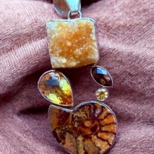 Embers of the Heart Pendant  (Abalone & Citrine)