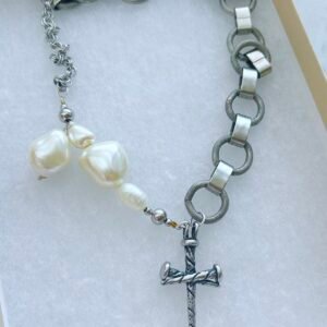 Lilith & the Serpent Blade Necklace (Italian pearls)