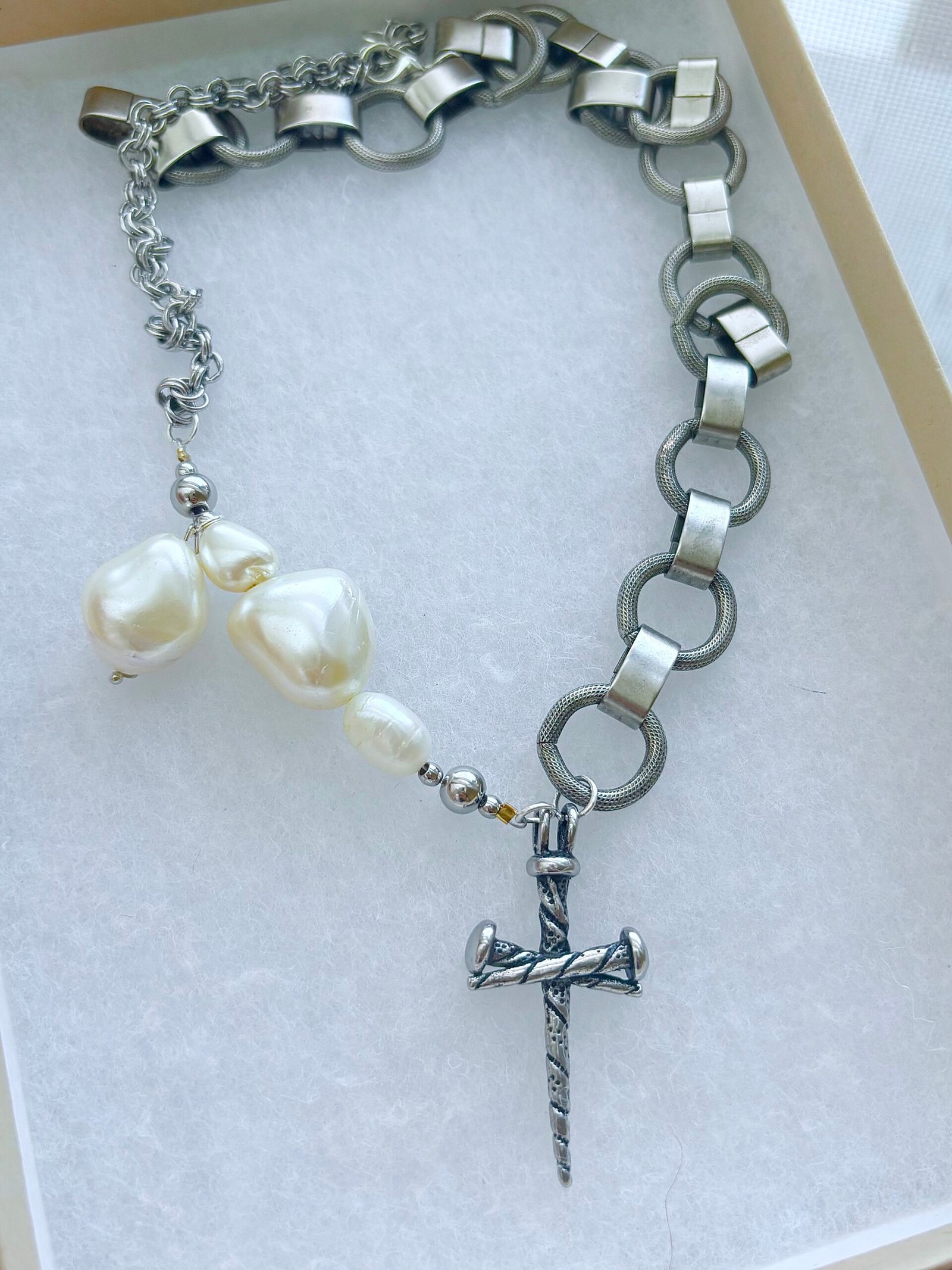 Lilith & the Serpent Blade Necklace (Italian pearls)